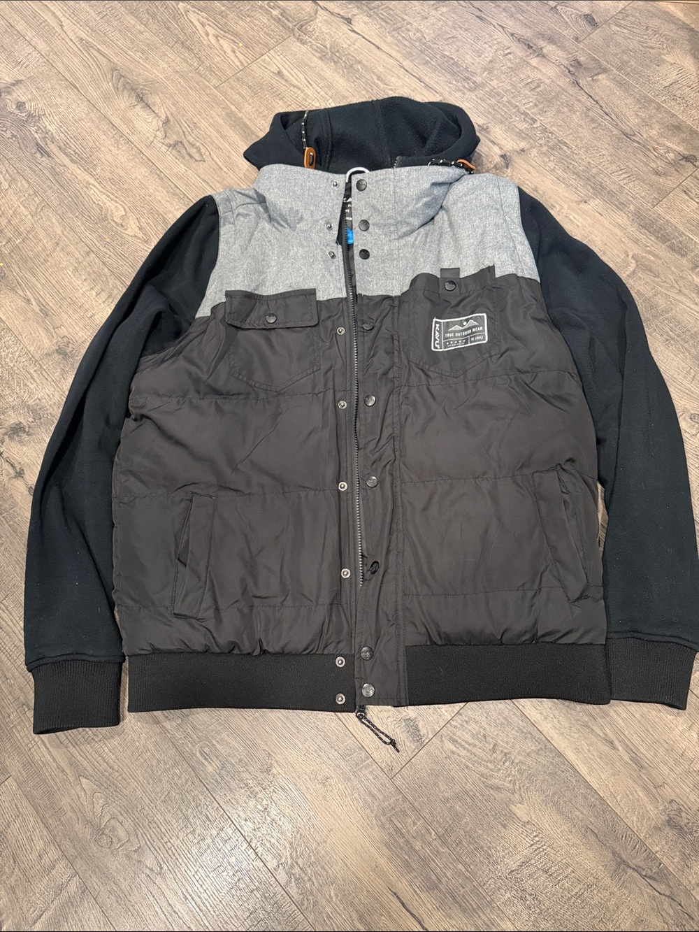 Men's Kavu Black & Gray Hooded Puffer Jacket